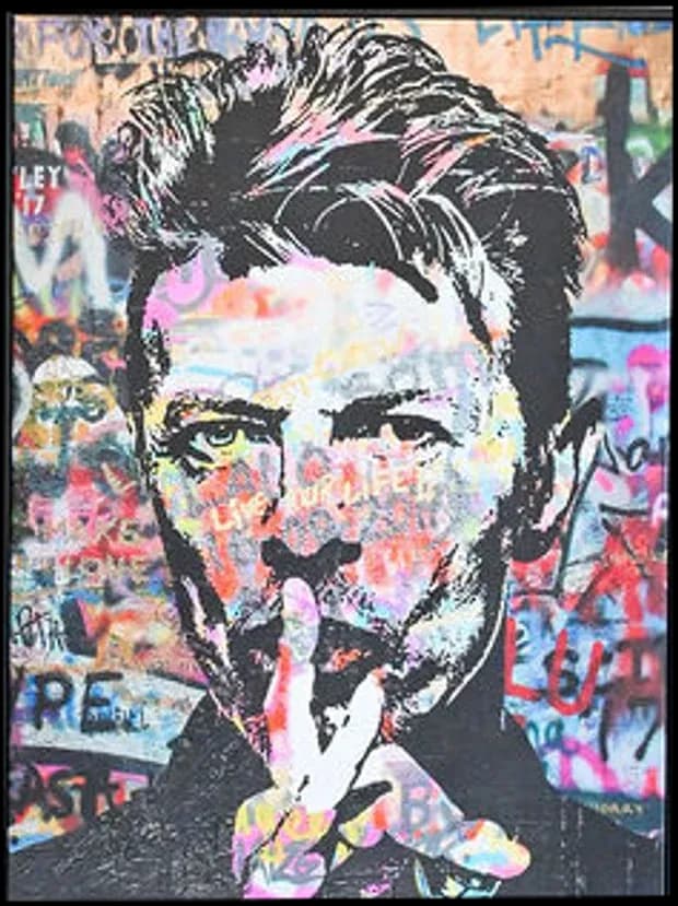 Graffiti-style portrait hanging in the Vivolo Wellness Club lounge